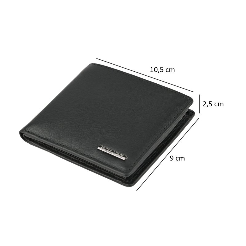 Police Men's Genuine Leather Wallet, Slim with Coin Purse, Card Holder and Gift Box 81 — logo detail