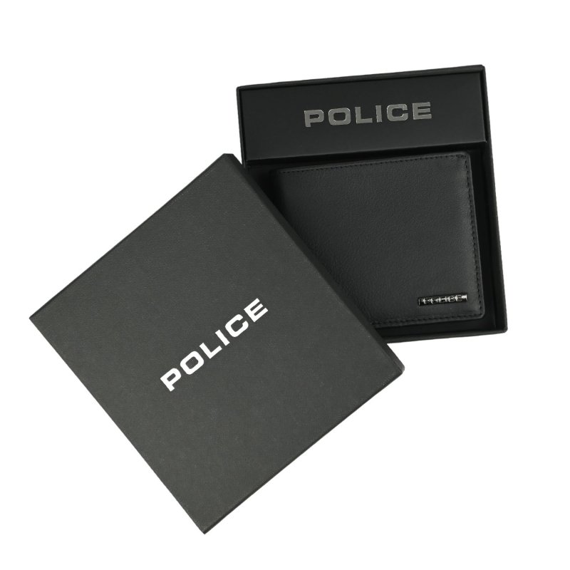 Police Herren-Brieftasche aus echtem Leder, Schlank mit Münzfach, Kartenfächern und Geschenkbox 81 — Ansicht 8