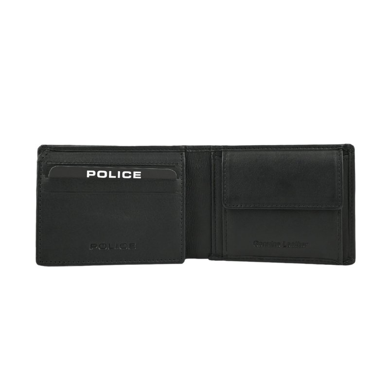 Police Men's Genuine Leather Wallet, Slim with Coin Purse, Card Holder and Gift Box 85 — front view