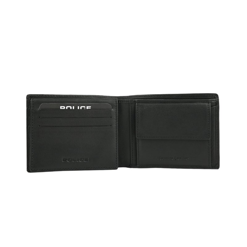 Police Portefeuille Homme en Cuir Véritable, Fin avec Porte-Monnaie, Porte-Cartes et Boîte Cadeau 83 — vue de face
