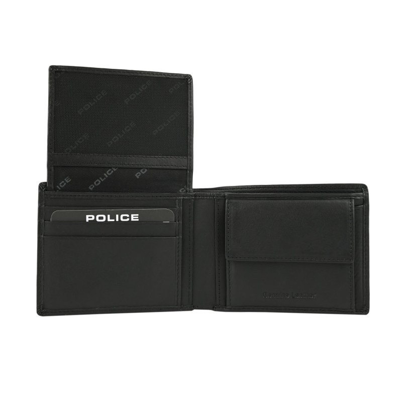 Police Men's Genuine Leather Wallet, Slim with Coin Purse, Card Holder and Gift Box 83 — back view