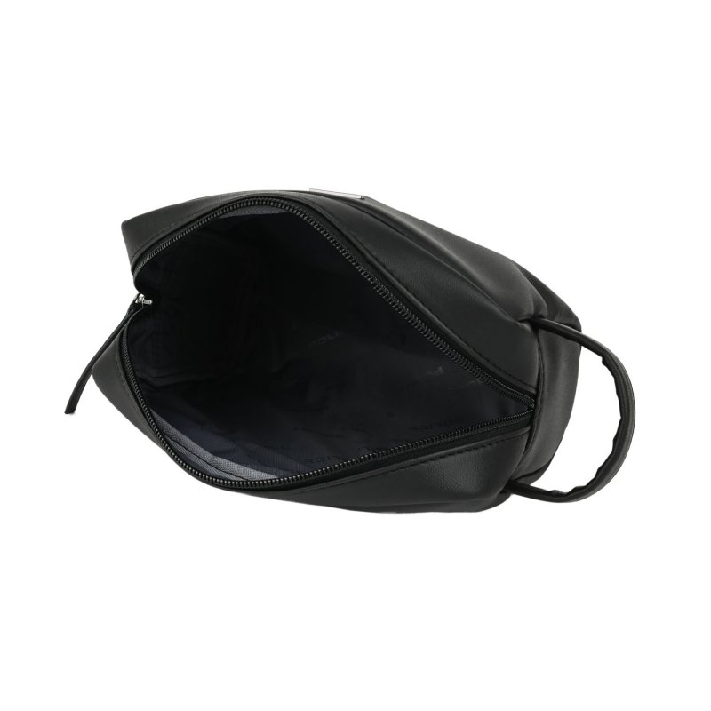 Police Men's and Women's Hand Pouch in Faux Leather, Travel Beauty Case, Soft Toiletry Bag — detail
