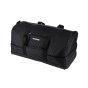 Police Travel Duffle Bag in Faux Leather for Men and Women, Work Bag, Gym, Weekend, Black — front view