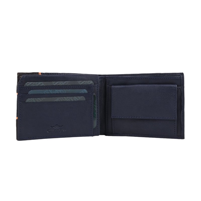 CHARRO Portefeuille Homme en Cuir Véritable, Classique avec Porte-Monnaie, Boîte Cadeau — vue de face
