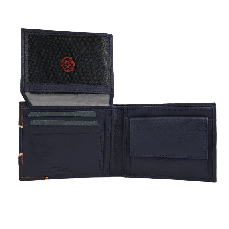 CHARRO Herren-Brieftasche aus echtem Leder, Klassisch mit Münzfach, Geschenkbox — Rückansicht