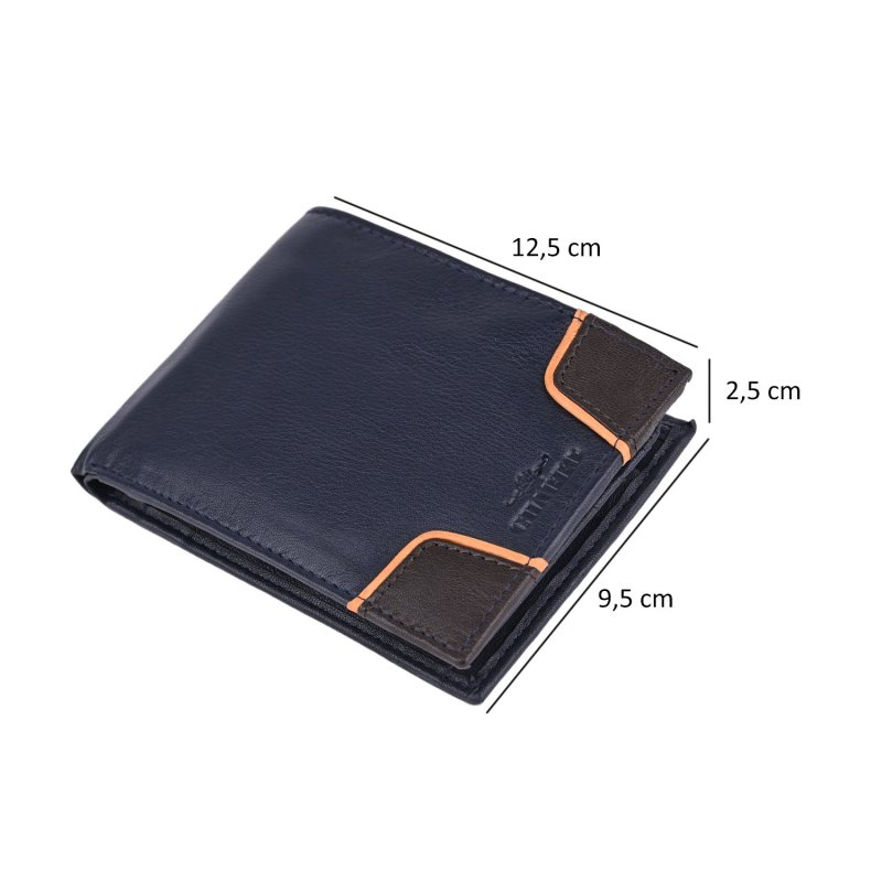 CHARRO Portefeuille Homme en Cuir Véritable, Classique avec Porte-Monnaie, Boîte Cadeau — détail