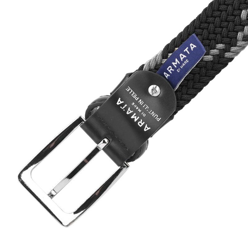 Armata di Mare Elastic Woven Belt, Men Women, With Genuine Leather Inserts, Gift Box — inside