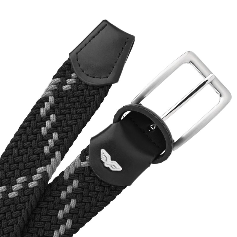 Armata di Mare Elastic Woven Belt, Men Women, With Genuine Leather Inserts, Gift Box — logo detail