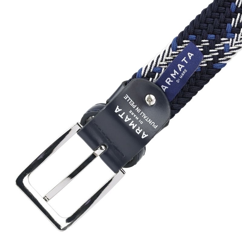 Armata di Mare Elastic Woven Belt, Men Women, With Genuine Leather Inserts, Gift Box — view 40