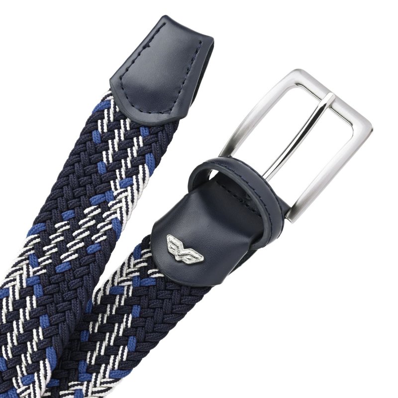 Armata di Mare Elastic Woven Belt, Men Women, With Genuine Leather Inserts, Gift Box — view 42