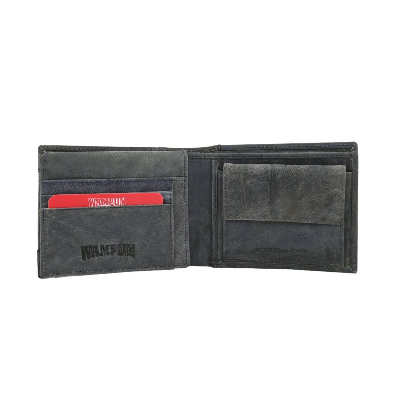 Wampum Herren-Brieftasche aus echtem Leder, Klassisch mit Münzfach, mit Box — Ansicht 10