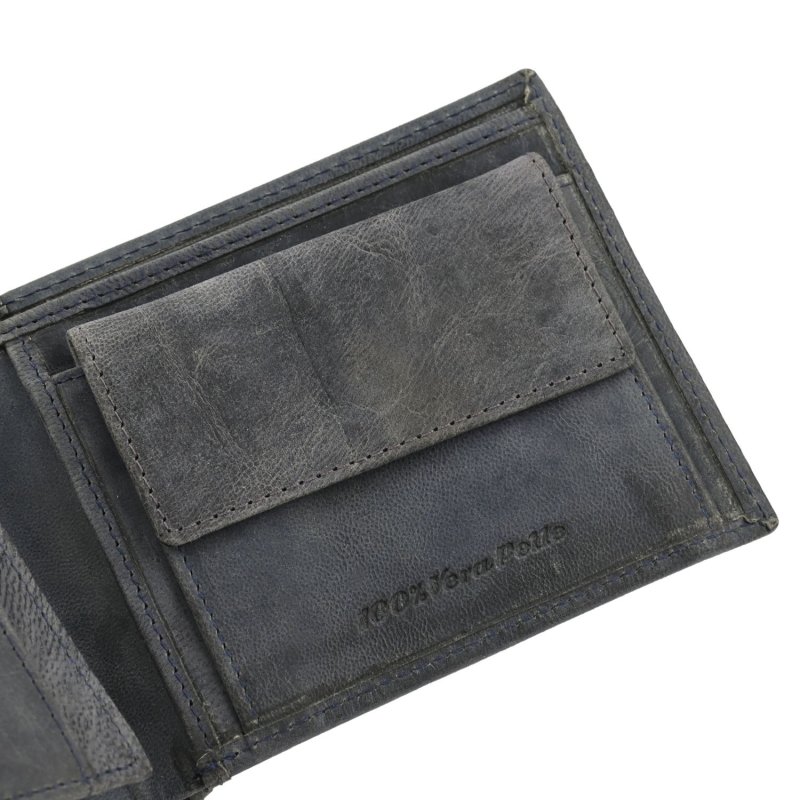 Wampum Herren-Brieftasche aus echtem Leder, Klassisch mit Münzfach, mit Box — Ansicht 14