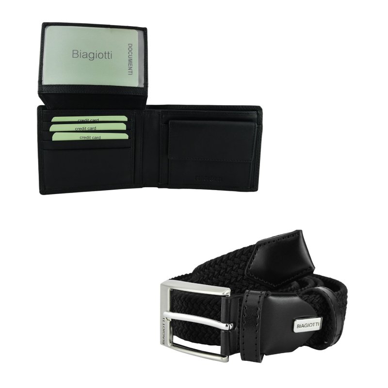 Biagiotti Men's Gift Set: Genuine Leather Wallet & Shortenable Elastic Belt — view 10