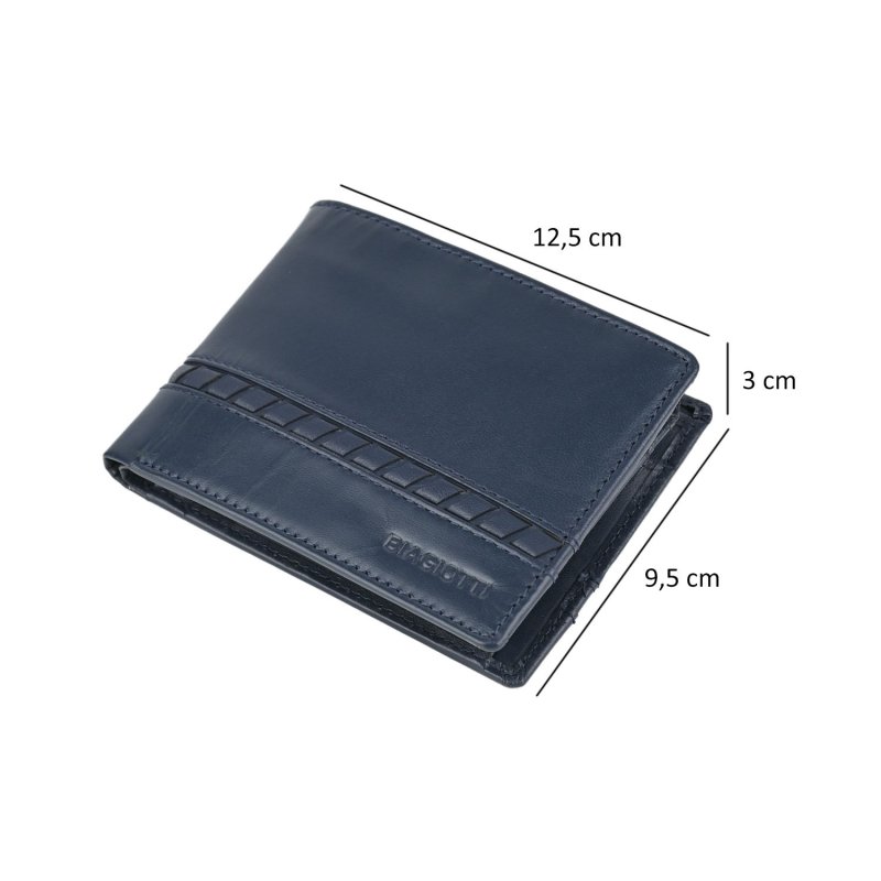 BIAGIOTTI Men's Genuine Leather Wallet with Coin Pocket, Gift Box — inside
