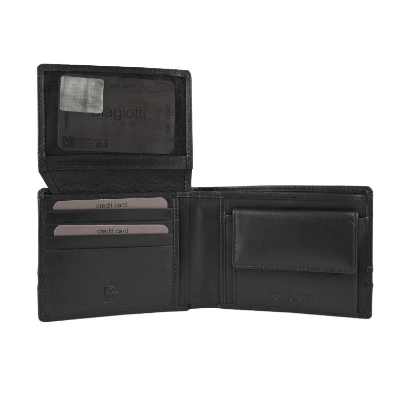 BIAGIOTTI Men's Genuine Leather Wallet with Coin Pocket, Gift Box — view 9