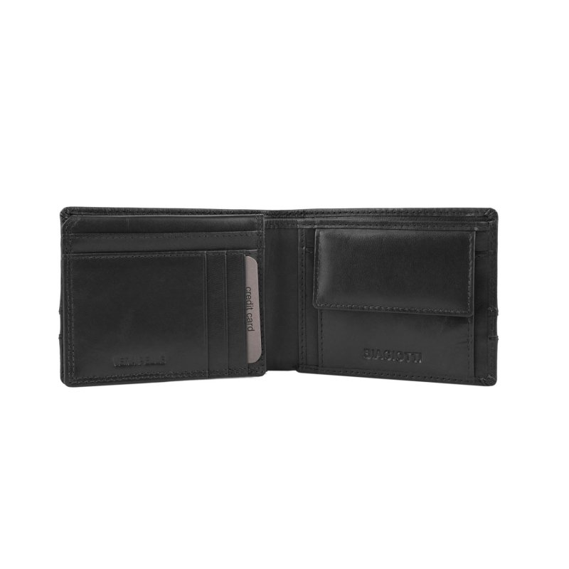 BIAGIOTTI HERREN, Herren-Brieftasche aus echtem Leder, mit Münzfach und Geschenkbox — Ansicht 20