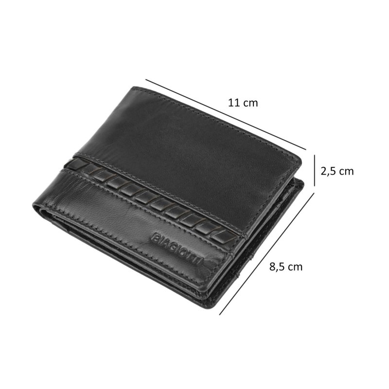 BIAGIOTTI Men's Genuine Leather Wallet with Coin Pocket, Gift Box — view 22