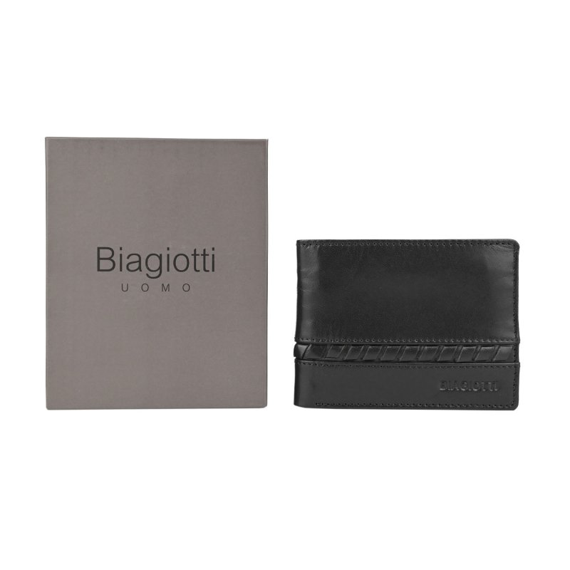 BIAGIOTTI Men's Genuine Leather Wallet with Coin Pocket, Gift Box — view 24