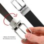 Police Men's Reversible Belt In Genuine Leather, Made in Italy, 3.5 cm High, Seamless, Adjustable And Shortenable — back view