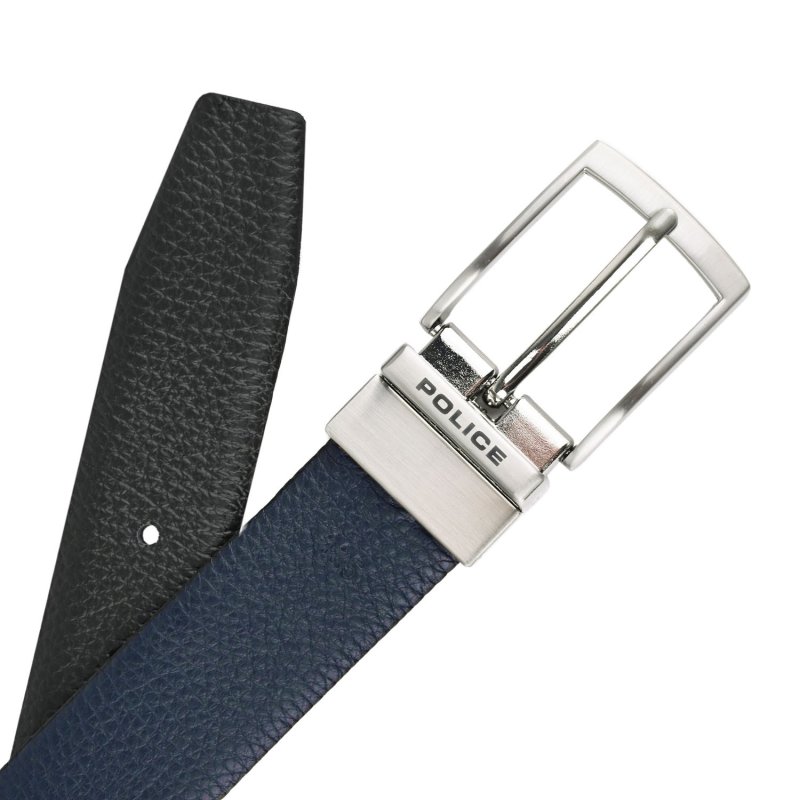 Police Men's Reversible Belt In Genuine Leather, Made in Italy, 3.5 cm High, Seamless, Adjustable And Shortenable — view 11