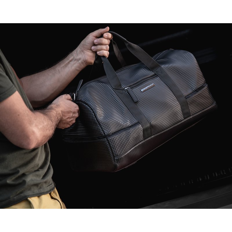 Police Travel Duffle Bag in Faux Leather for Men and Women, Work Bag, Gym, Weekend, Black — view 9