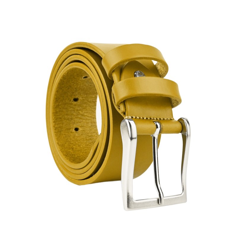 Conte Massimo Ceinture Homme en Cuir (Tannage Végétal), Sans Coutures, Raccourcissable, Hauteur 4cm — détail logo