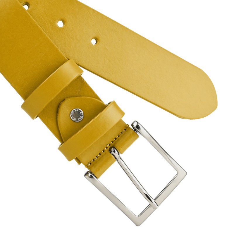 Conte Massimo Men's Belt in Genuine Vegetable-Tanned Leather, Without Stitching, Can Be Shortened, 4cm High — view 10