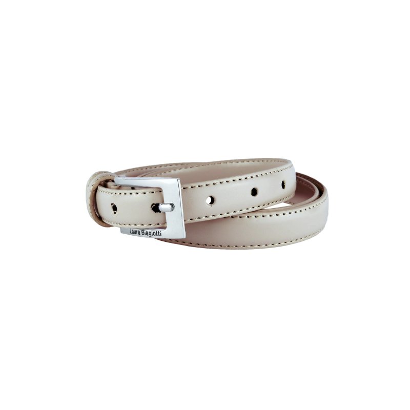 Biagiotti Ceinture Femme Fine 2 cm en Cuir Véritable, Raccourcissable, avec Boîte — vue 58