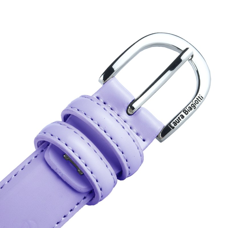Biagiotti Cinturón Mujer Fino 3 cm de Piel Genuina, Acortable, con Caja — vista 71