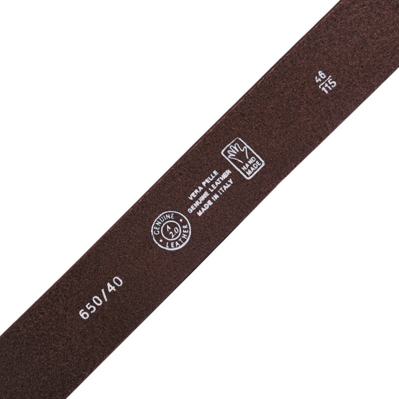Conte Massimo Men's Belt in Genuine Vegetable-Tanned Leather, Without Stitching, Can Be Shortened, 4cm High — view 24