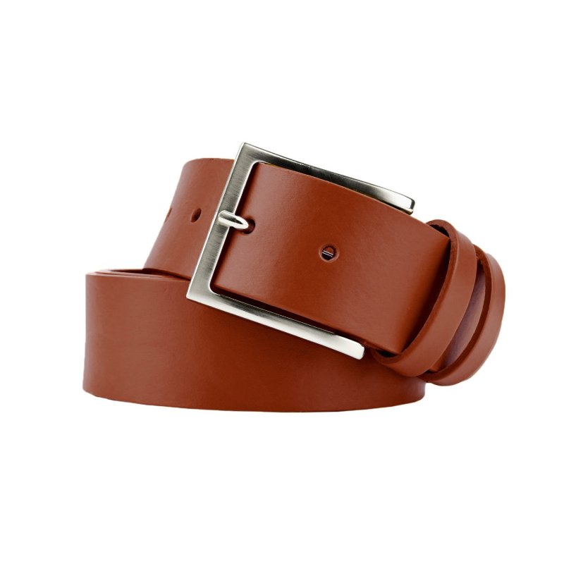 Conte Massimo Men's Belt in Genuine Vegetable-Tanned Leather, Without Stitching, Can Be Shortened, 4cm High — view 32