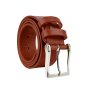 Conte Massimo Men's Belt in Genuine Vegetable-Tanned Leather, Without Stitching, Can Be Shortened, 4cm High — view 31