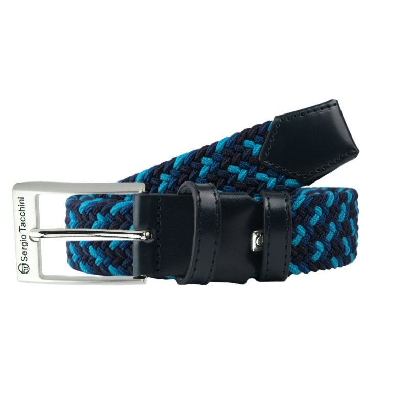 Sergio Tacchini Elastic Woven Belt, Men Women, With Genuine Leather Inserts, Gift Box — view 75
