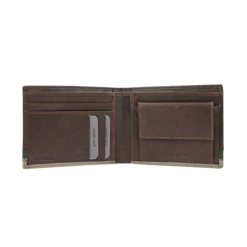 BIAGIOTTI Men's Genuine Leather Wallet with Coin Pocket, Gift Box 767-03 — view 12