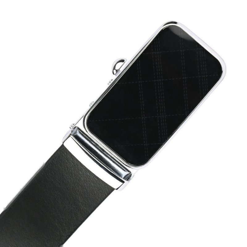 Police Ceinture Homme En Cuir Véritable, Made In Italy, Avec Boucle à Déclenchement Rapide, Raccourcissable Av… — vue de face