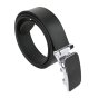 Police Men's Belt in Genuine Leather, Made in Italy, Quick-Release Buckle, Shortenable, with Box — logo detail