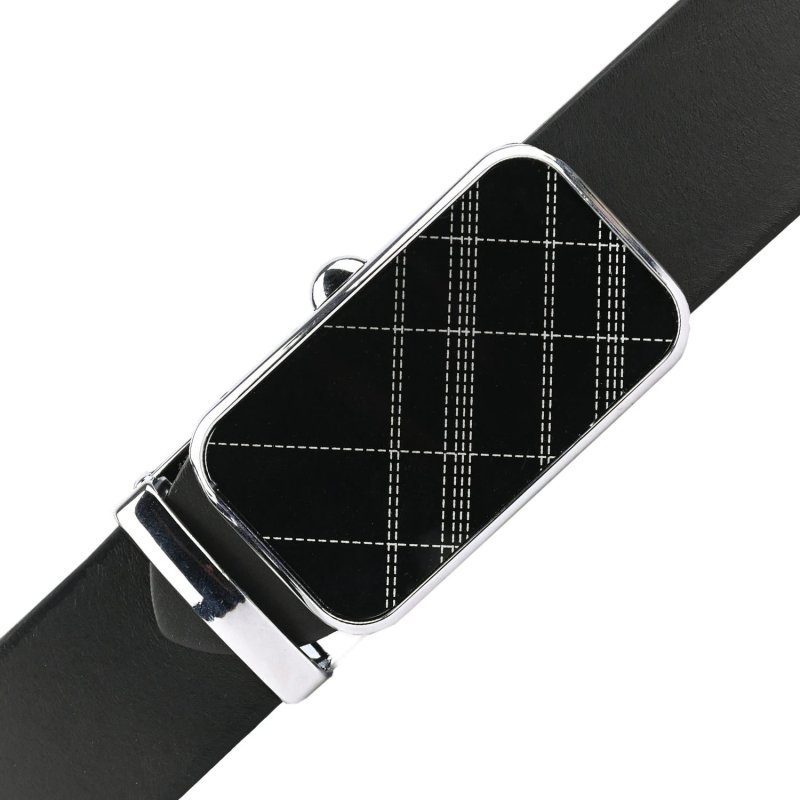 Police Men's Belt in Genuine Leather, Made in Italy, Quick-Release Buckle, Shortenable, with Box — back view