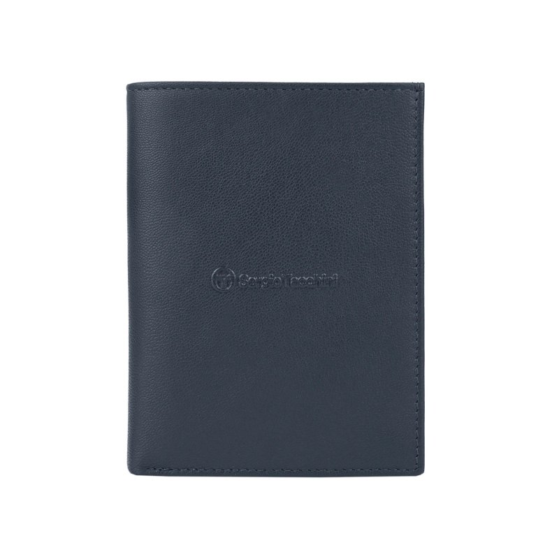 SERGIO TACCHINI Herren-Brieftasche Vertikal aus echtem Leder, Schlank mit Kartenfächern