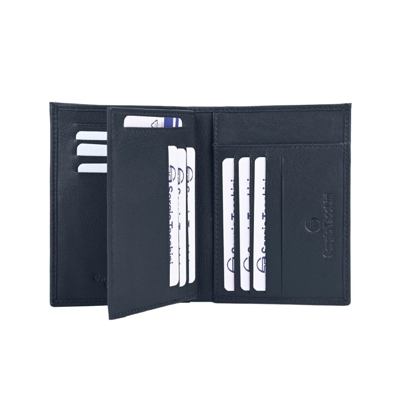 SERGIO TACCHINI Men's Slim Vertical Genuine Leather Wallet with Card Holder — back view