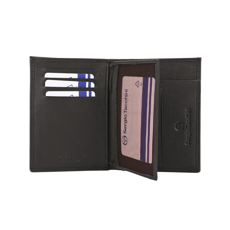 SERGIO TACCHINI Portefeuille Homme Vertical en Cuir Véritable, Fin avec Porte-Cartes — vue 12