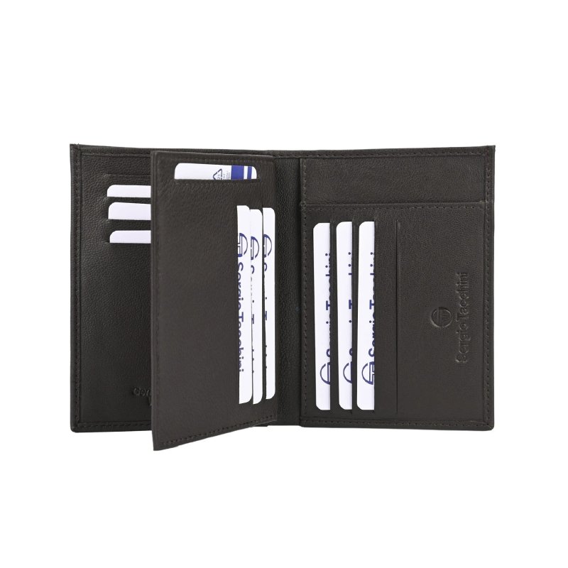SERGIO TACCHINI Portefeuille Homme Vertical en Cuir Véritable, Fin avec Porte-Cartes — vue 13