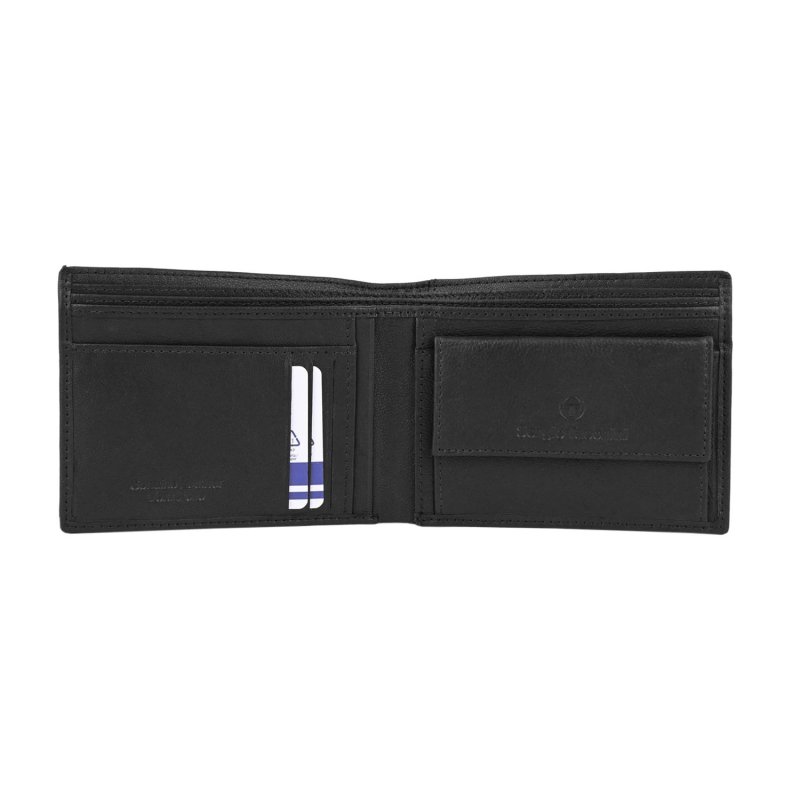 SERGIO TACCHINI Men's Slim Genuine Leather Wallet with Coin Pocket 036 — logo detail