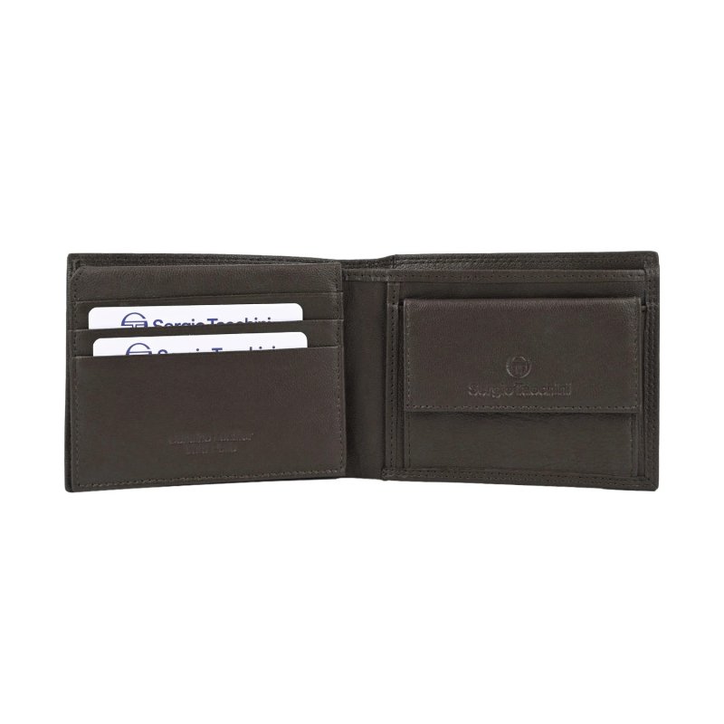 SERGIO TACCHINI Men's Genuine Leather Wallet, Slim With Coin Pocket — view 14