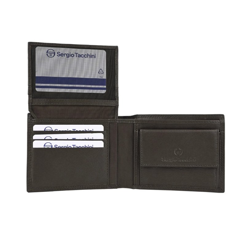 SERGIO TACCHINI Men's Genuine Leather Wallet, Slim With Coin Pocket — view 15