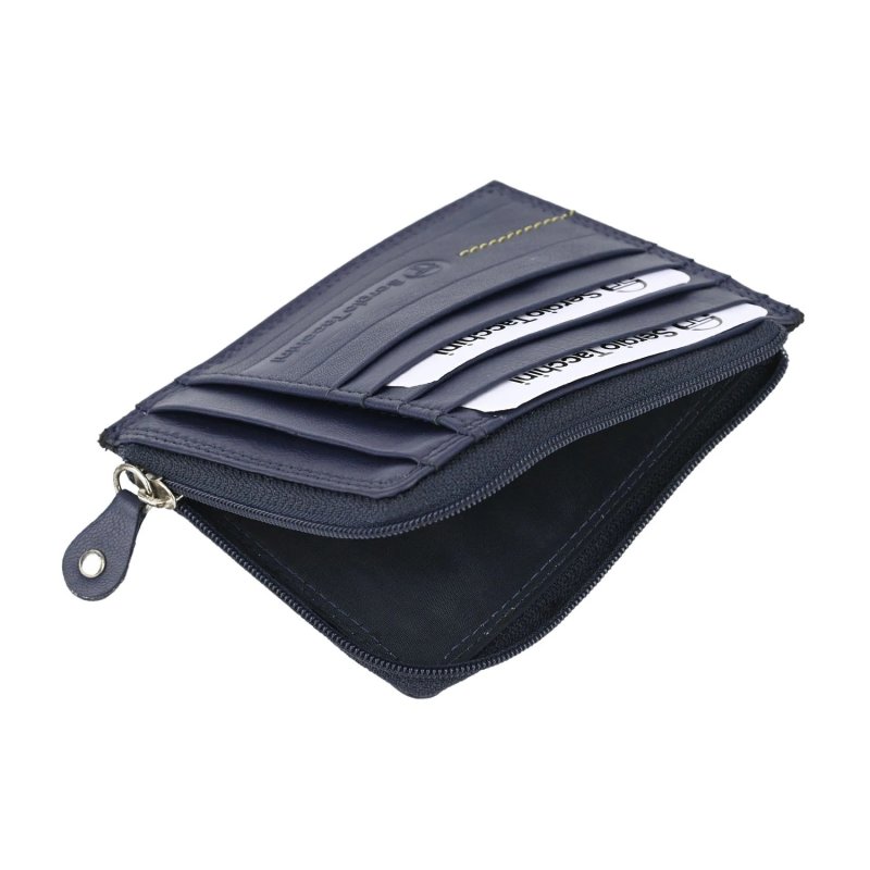 SERGIO TACCHINI Men's Genuine Leather Wallet, Slim Credit Card Holder — back view