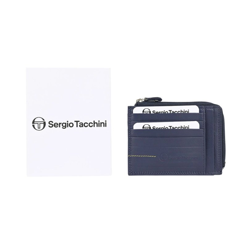 SERGIO TACCHINI Men's Genuine Leather Wallet, Slim Credit Card Holder — detail