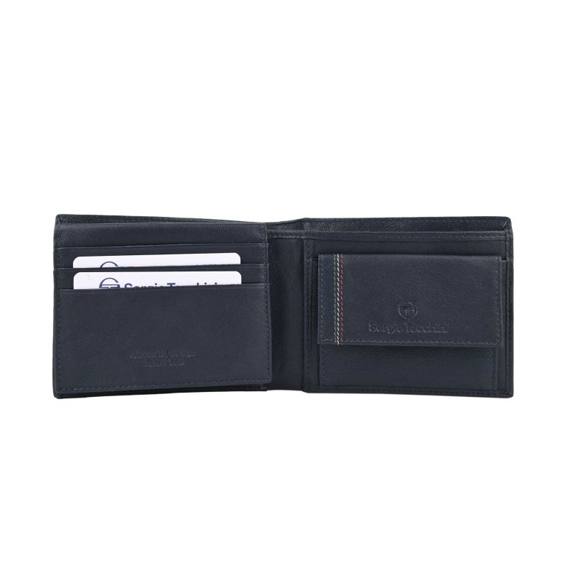 SERGIO TACCHINI Cartera de Hombre en Piel Auténtica, Fina con Monedero — vista frontal