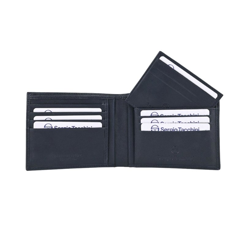 SERGIO TACCHINI Portefeuille Homme en Cuir Véritable, Fin avec Porte-cartes Amovible — vue arrière