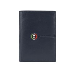 SERGIO TACCHINI Men's Vertical Genuine Leather Wallet, Slim With Coin Pocket