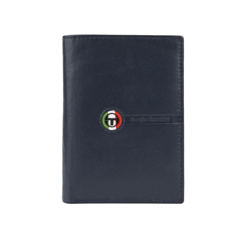 SERGIO TACCHINI Portefeuille Homme Vertical en Cuir Véritable, Fin avec Poche à Monnaie